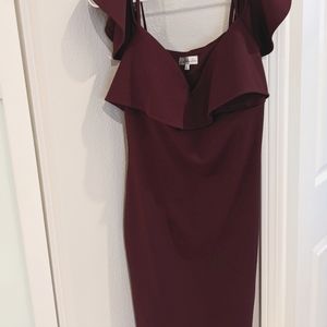 Burgundy Midi Cocktail Dress